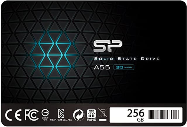 product electronics Silicon Power 256GB SSD 3D NAND A55 SLC Cache Performance Boost SATA III 2.5 3D NAND flash are applied to deliver high transfer speeds Remarkable transfer speeds that enable faster bootup and improved overall system performance. The advanced SLC Cache Technology allows performance boost and longer lifespan 7mm slim design suitable for Ultrabooks and Ultra-slim notebooks. Supports TRIM command, Garbage Collection technology, RAID, and ECC (Error Checking & Correction) to provide the optimized performance and enhanced reliability.