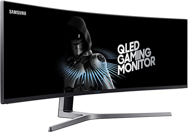 product electronics Samsung 49-Inch CHG90 144Hz Curved Gaming Monitor (LC49HG90DMNXZA) – Super Ultrawide Screen QLED  49 INCH SUPER ULTRAWIDE 32:9 CURVED GAMING MONITOR with dual 27 inch screen side by side QUANTUM DOT (QLED) TECHNOLOGY, HDR support and factory calibration provides stunningly realistic and accurate color and contrast 144HZ HIGH REFRESH RATE and 1ms ultra fast response time work to eliminate motion blur, ghosting, and reduce input lag